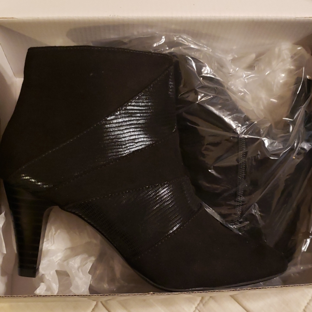 Black suede ankle boots